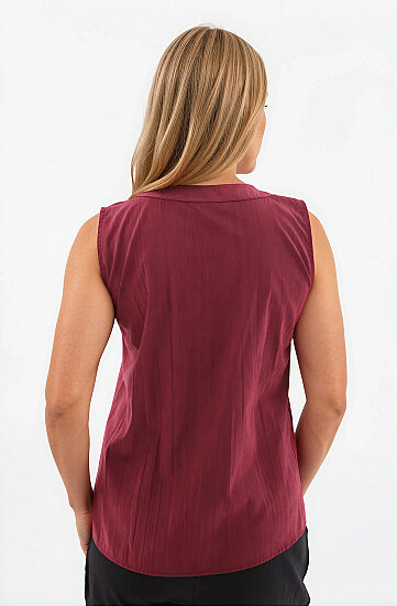 Sıfır Kol Önü Düğmeli Bluz - 41