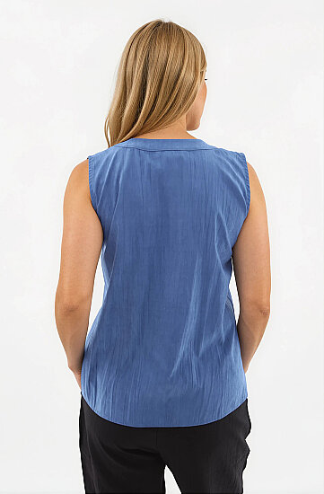 Sıfır Kol Önü Düğmeli Bluz - 45