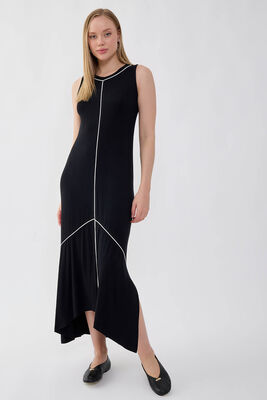 Sıfır Kol Parça Şeritli Elbise (1)