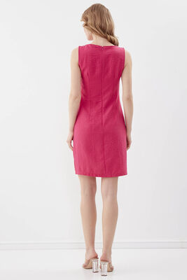 Sıfır Kol Viskon Keten Elbise - 24