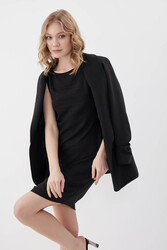 Sıfır Kol Viskon Keten Elbise - 35