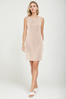 Sıfır Kol Viskon Keten Elbise - 45