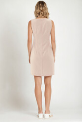 Sıfır Kol Viskon Keten Elbise - 47