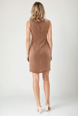 Sıfır Kol Viskon Keten Elbise - 52