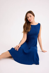 Sıfır Kol Viskon Keten Midi Elbise - 20