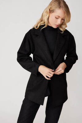 Tek Düğme Cepli Süet Ceket - Thumbnail (17)