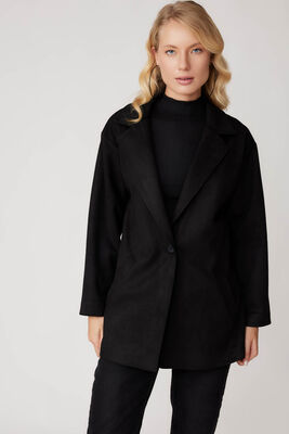 Tek Düğme Cepli Süet Ceket - Thumbnail (18)