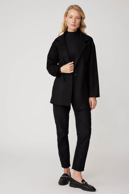 Tek Düğme Cepli Süet Ceket - Thumbnail (15)