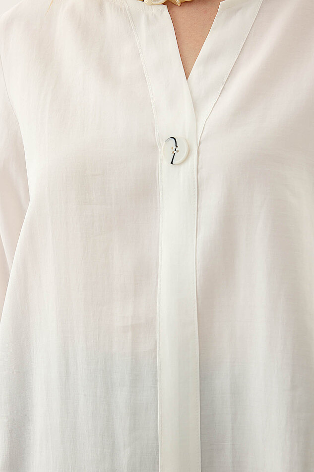 Tek Düğme Salaş Bluz - 7