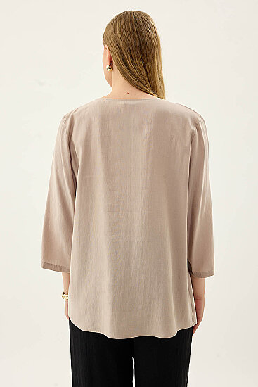 Tek Düğme Salaş Bluz - 12