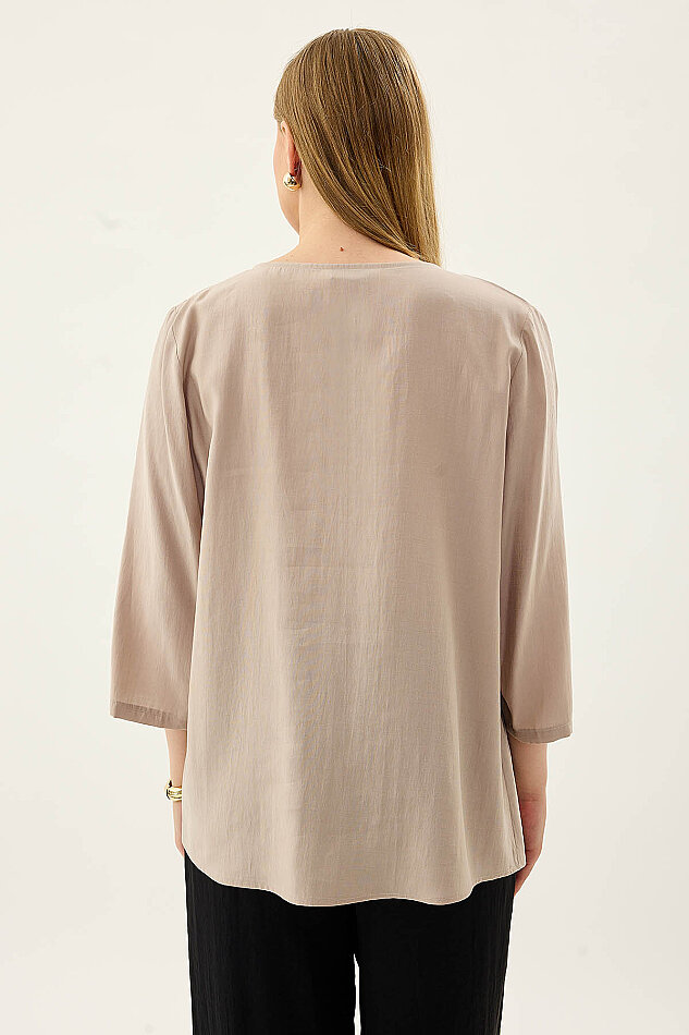 Tek Düğme Salaş Bluz - 12