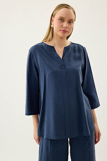 Tek Düğme Salaş Bluz - 23