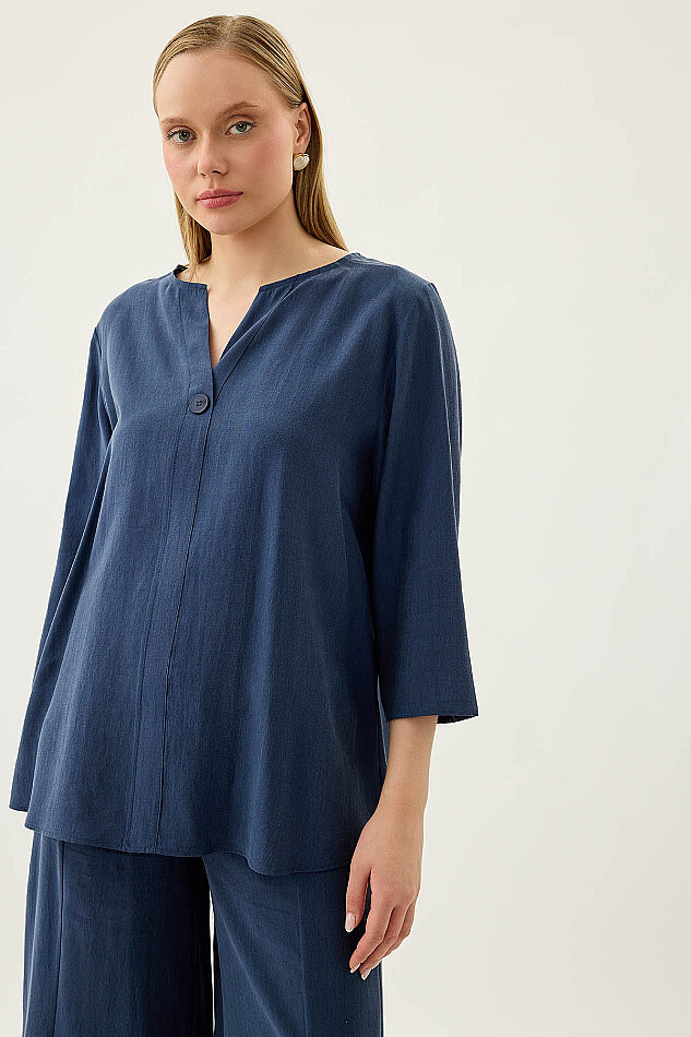 Tek Düğme Salaş Bluz - 24