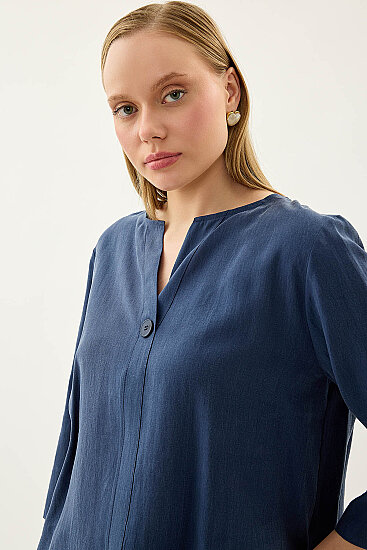 Tek Düğme Salaş Bluz - 25