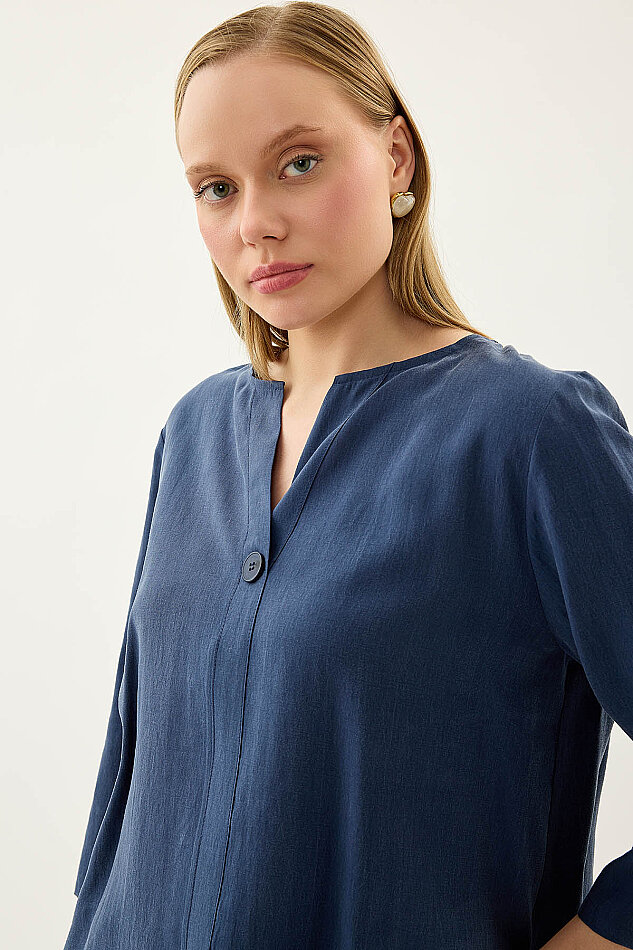 Tek Düğme Salaş Bluz - 25