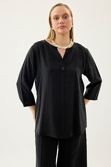Tek Düğme Salaş Bluz - 27