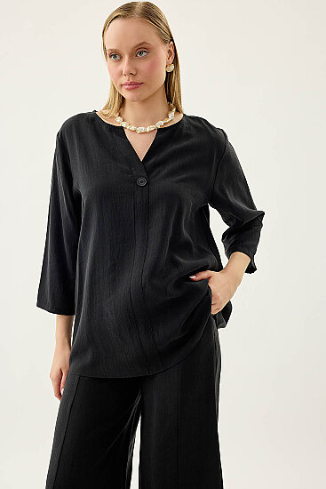 Tek Düğme Salaş Bluz - 29