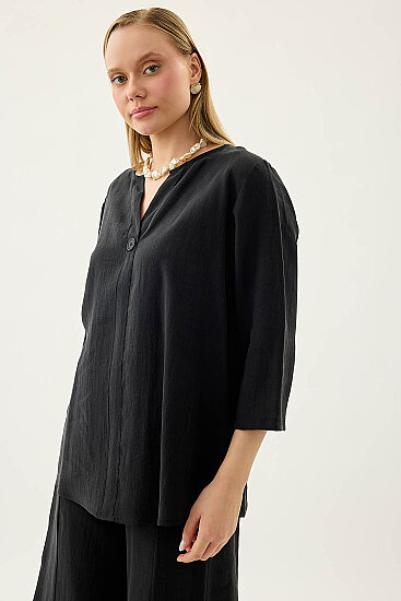 Tek Düğme Salaş Bluz - 31