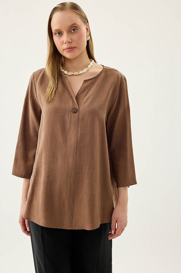 Tek Düğme Salaş Bluz - 35