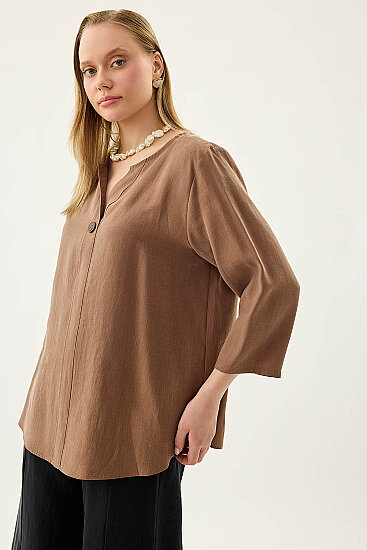 Tek Düğme Salaş Bluz - 39