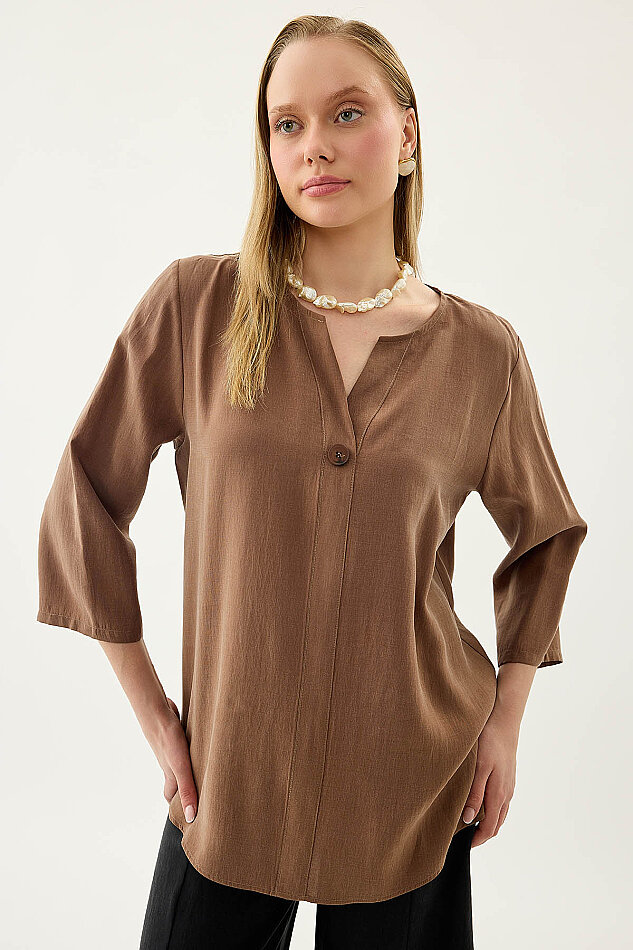 Tek Düğme Salaş Bluz - 40