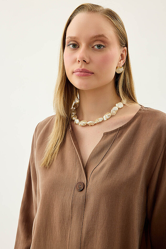 Tek Düğme Salaş Bluz - 41