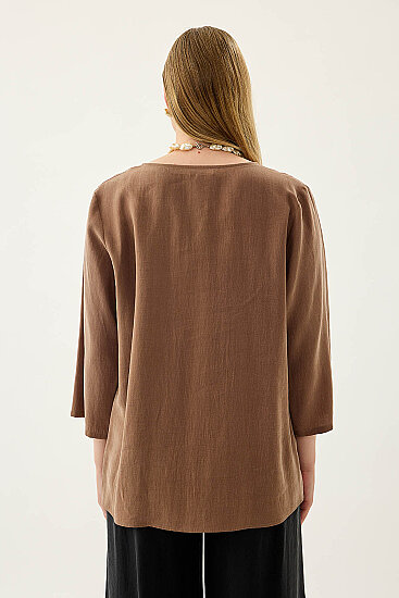 Tek Düğme Salaş Bluz - 37