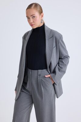 Tek Düğme Vatkalı Ceket - Thumbnail (3)