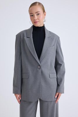 Tek Düğme Vatkalı Ceket - Thumbnail (2)