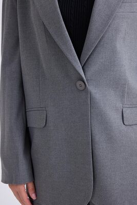 Tek Düğme Vatkalı Ceket - Thumbnail (4)