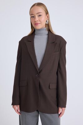 Tek Düğme Vatkalı Ceket - Thumbnail (7)