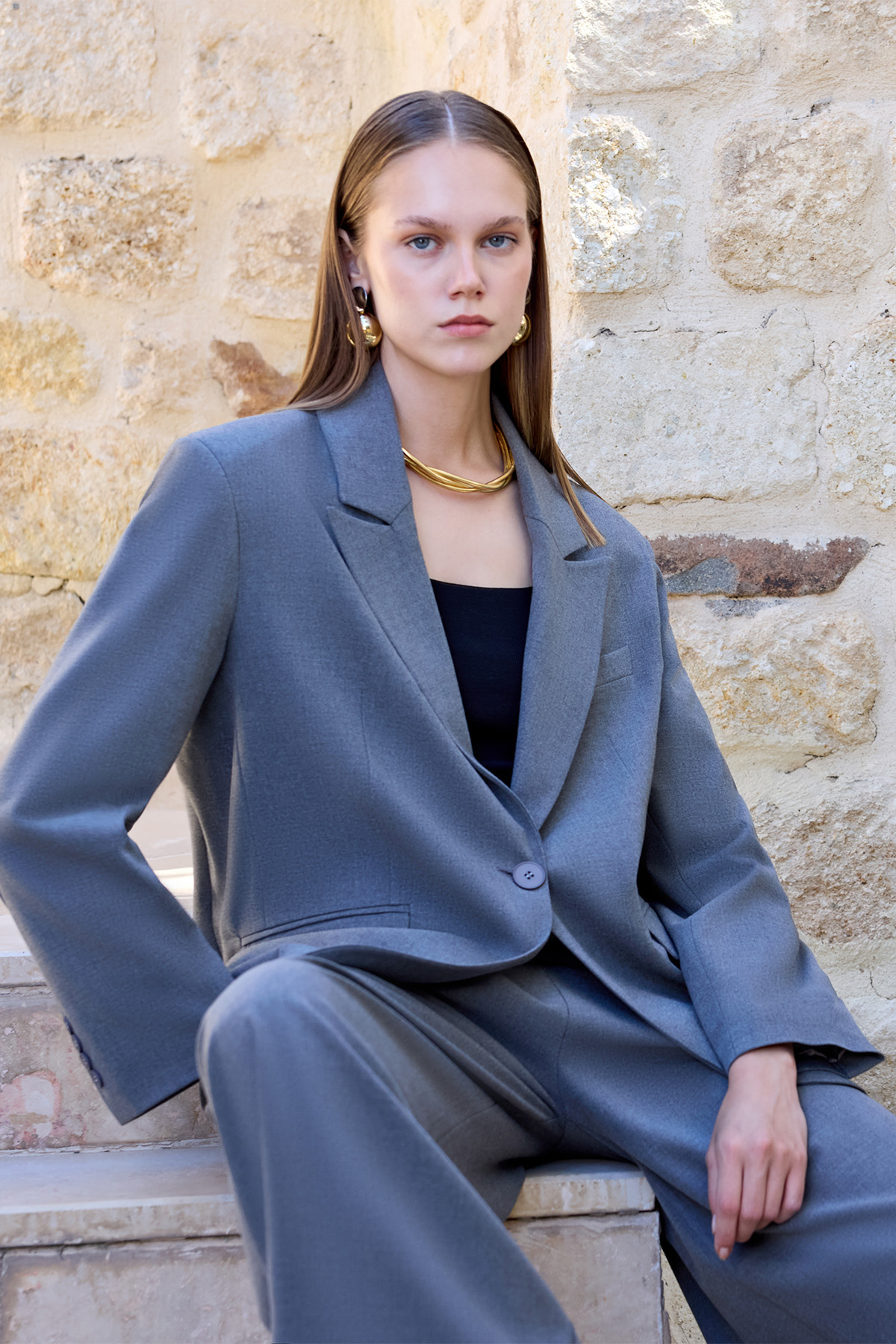 VİTRİN - Tek Düğme Vatkalı Ceket VİTRİN - Tek Düğme Vatkalı Ceket