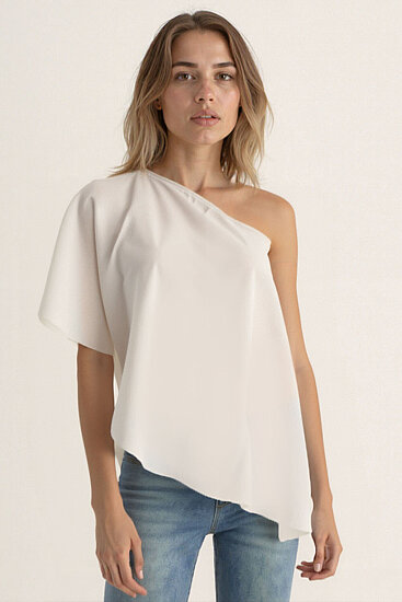 Tek Omuz Kayık Yaka Bluz - 7