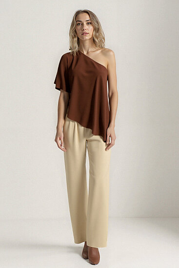 Tek Omuz Kayık Yaka Bluz - 14