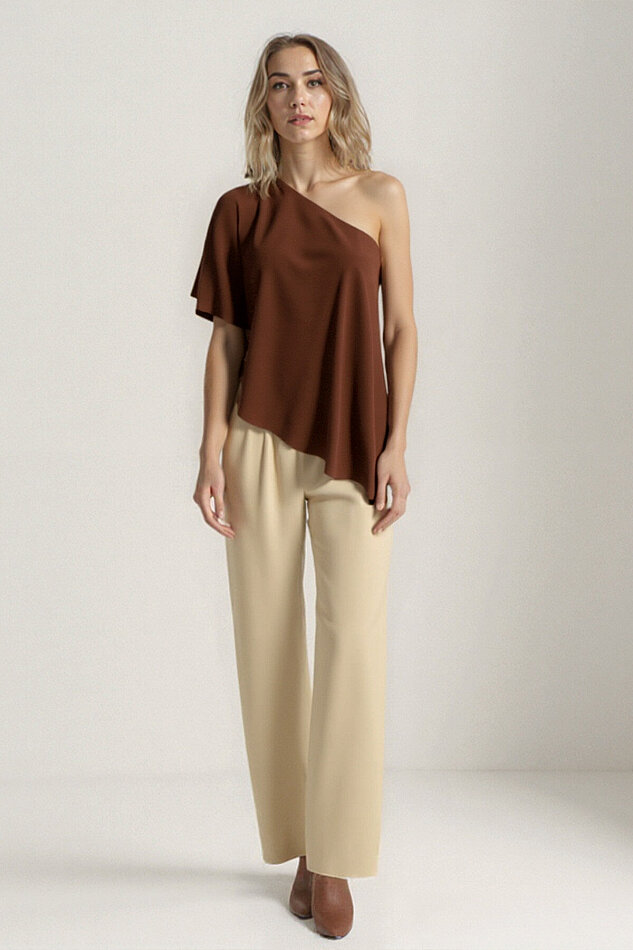 Tek Omuz Kayık Yaka Bluz - 14