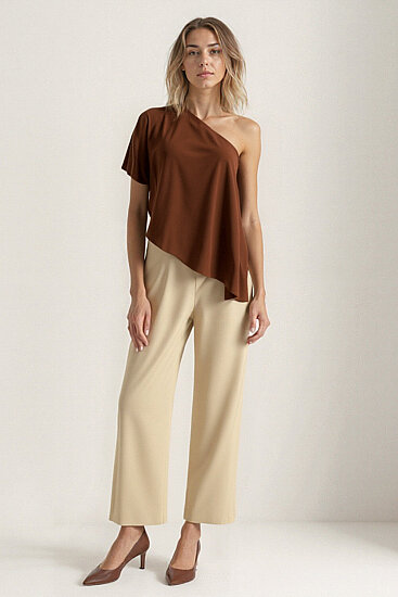 Tek Omuz Kayık Yaka Bluz - 15