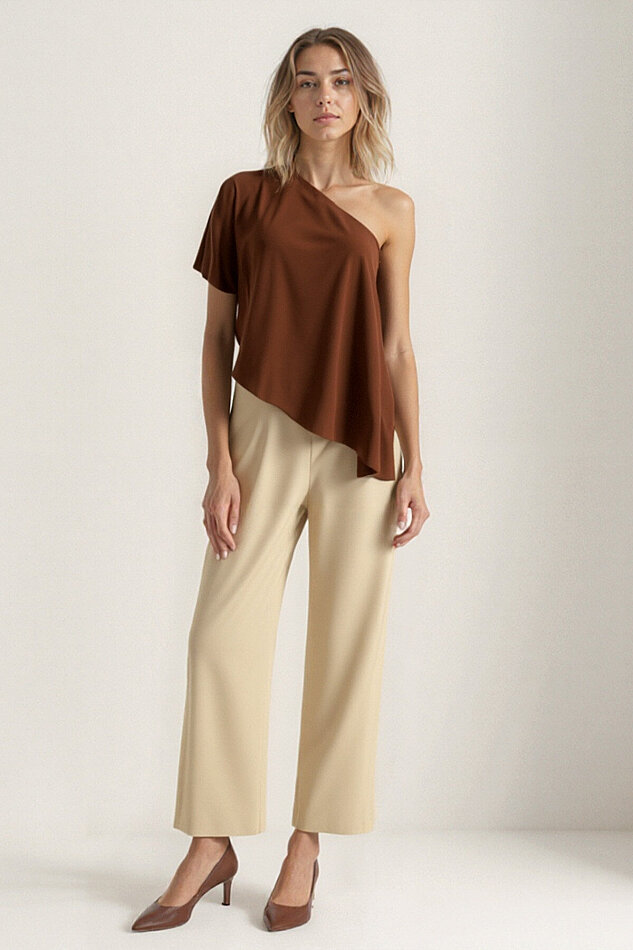 Tek Omuz Kayık Yaka Bluz - 15