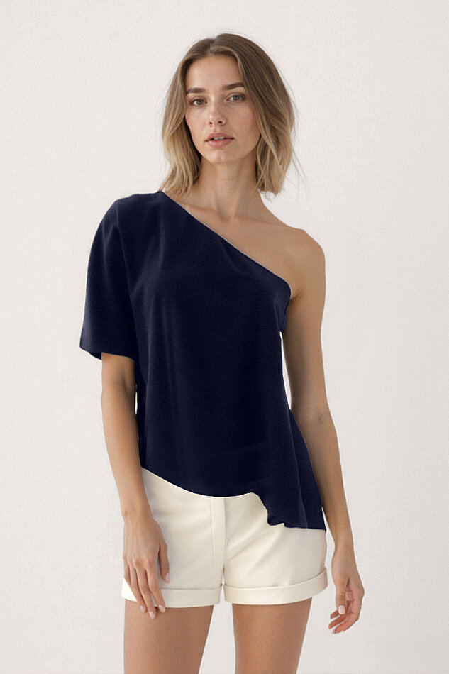 Tek Omuz Kayık Yaka Bluz - 19