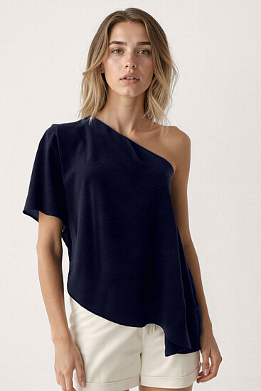 Tek Omuz Kayık Yaka Bluz - 23