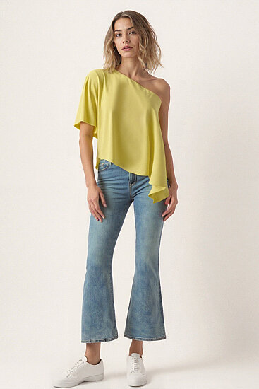 Tek Omuz Kayık Yaka Bluz - 32