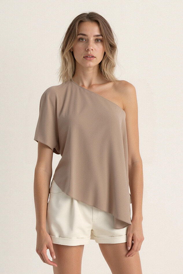 Tek Omuz Kayık Yaka Bluz - 43