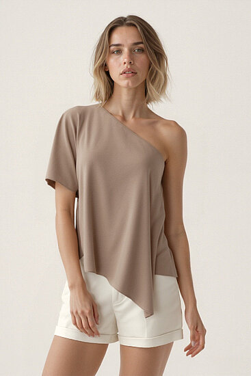 Tek Omuz Kayık Yaka Bluz - 45