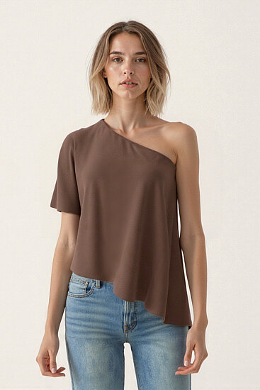 Tek Omuz Kayık Yaka Bluz - 53