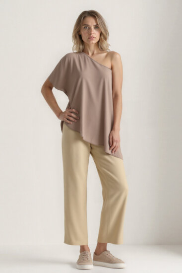 Tek Omuz Kayık Yaka Modal Bluz - 2