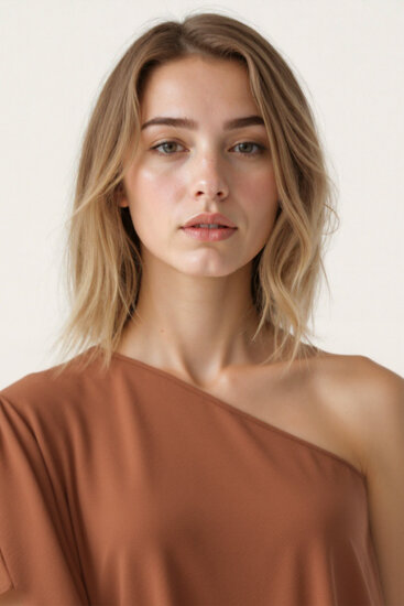 Tek Omuz Kayık Yaka Modal Bluz - 23