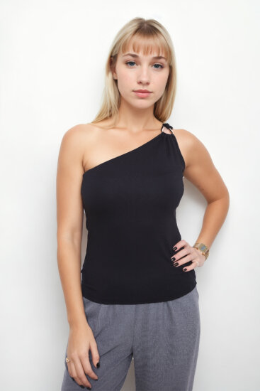 Tek Omuz Tokalı Bluz - 1