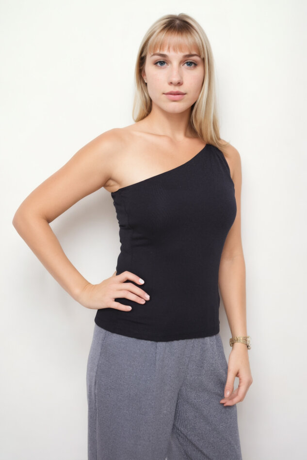 Tek Omuz Tokalı Bluz - 4