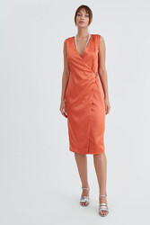 Tokalı Saten Elbise - 10