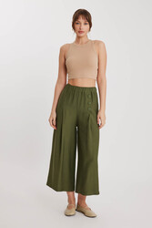 Üç Düğmeli Geniş Paça Pileli Pantolon - 6