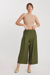 Üç Düğmeli Geniş Paça Pileli Pantolon - 7